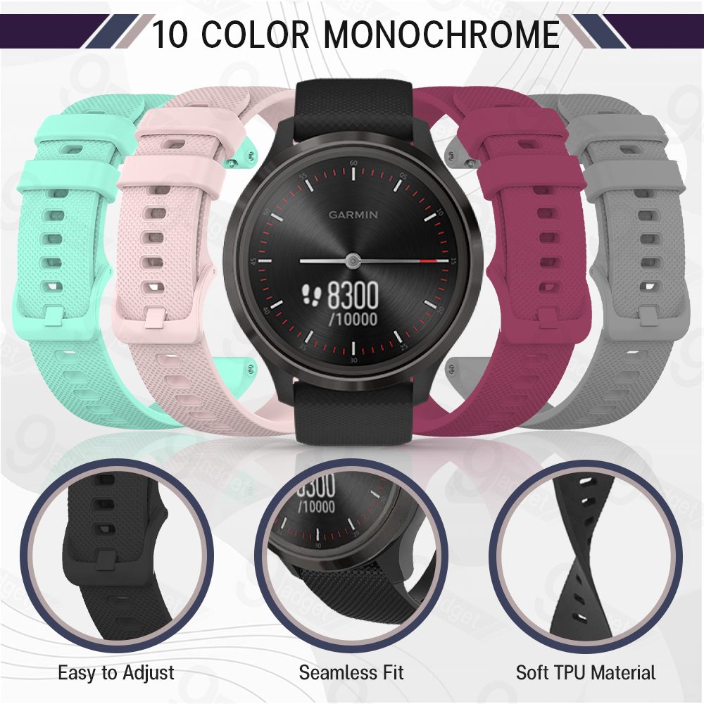 9Gadget - สายนาฬิกา 18 มม. Garmin Forerunner 255S / 255S Music Venu 2S Vivoactive 4S / GT5 / 5Pro 42mm Watch Strap 18mm