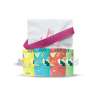 Limited ! เซตชา JOY Organic Tea 4 กระปุก (คละได้) พร้อมกับกระเป๋าใส่ชา JOY