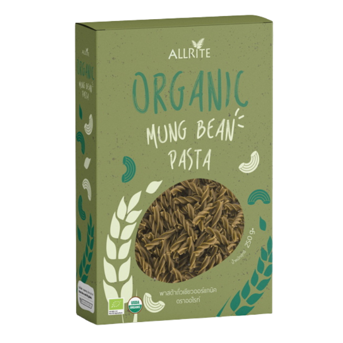 ออไรท์ เส้นพาสต้า จากถั่วเขียว ออร์แกนิค 250 กรัม - Organic Mungbean Pasta Gluten Free 250g Allrite 