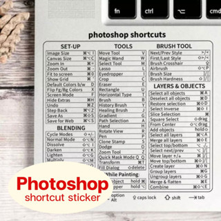 พร้อมส่งจากไทย🌈 | สติ๊กเกอร์ Shortcut สำหรับ Photoshop สติ๊กเกอร์คีย์ลัดสำหรับโปรแกรม Photoshop พื้นหลังใส