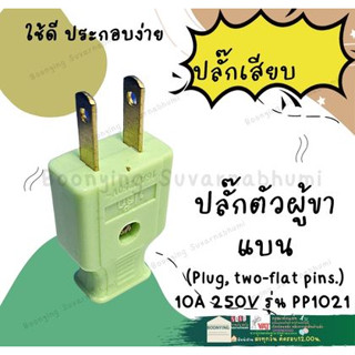 ปลั๊กตัวผู้ ปลั๊ก ปลั๊กเสียบ 2 ขาแบน(Plug, two-flat pins.) 10A 250V