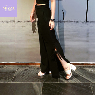 กางเกงผ่าข้าง ผูกโบว์ MIZZA Closet (พร้อมส่ง) เซ็กซี่ กางเกงสแล็ค กางเกงเอวสูง