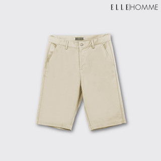 ELLE HOMME | กางเกงขาสามส่วน กระเป๋าลึก ระบายอากาศได้ดี มียางยืดปรับขนาดเอวได้ สีเบจ | W8L272