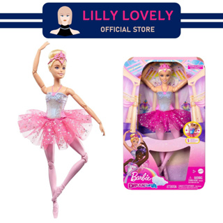 Barbie Dreamtopia Twinkle Lights Ballerina Doll, Blonde With Light-Up Feature, Tiara And Tutu รุ่น HLC25