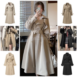 3 รุ่น / XS-XL (พร้อมส่ง) เสื้อโค้ท เทรนช์โค้ท โค้ท รุ่น โค้ทยาว พร้อมเข็มขัด Trench Coat Valeenx &amp; Milaax ฿ Sheerx