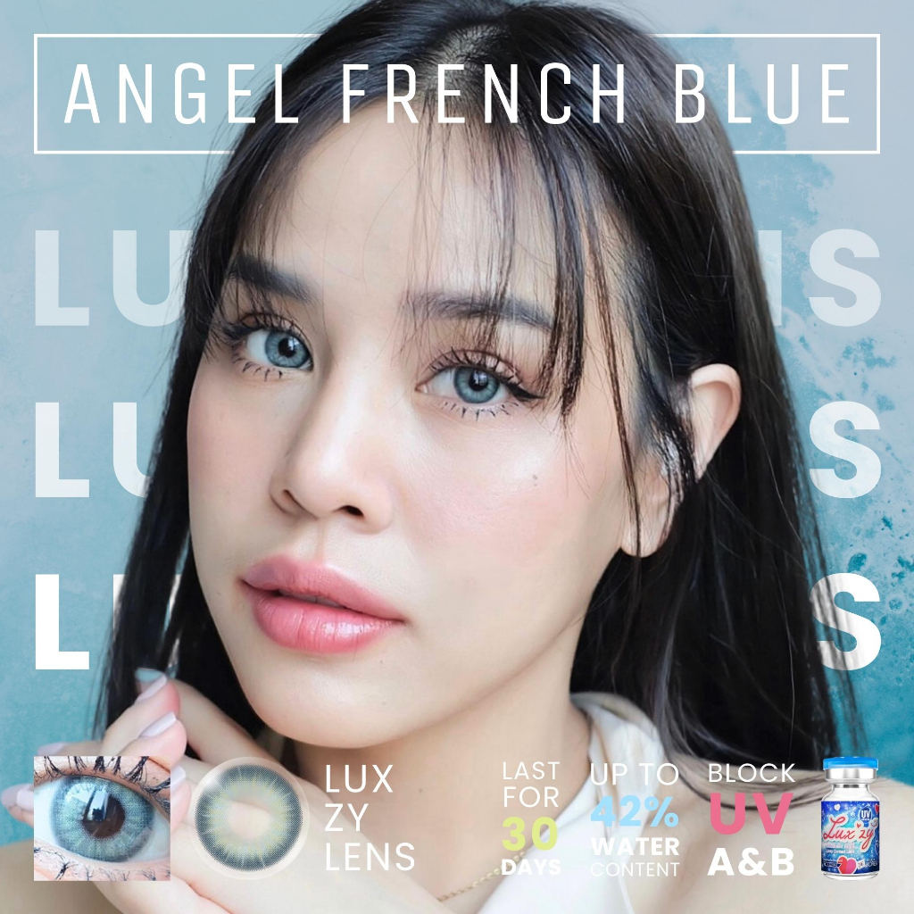 คอนแทคเลนส์🌈Angel French🌈 Green / Blue (Luxzylens) ขนาดมินิ💖 รุ่นฮิตล่าสุดจากเกาหลี - รูปที่ 6