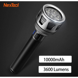 3600lm NexTool ไฟฉายกันน้ำพลังงานสูง450M IPX7 10000mAh ไฟฉายแผ่นเรืองแสงสูงกันน้ำ USB ชาร์จไฟได้กลางแจ้งตั้งแคมป์