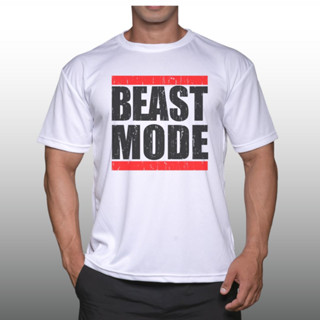 BEAST MODE เสื้อยืดแขนสั้นผู้ชาย Men’s Gym Workout Bodybuilding Muscle T-Shirt