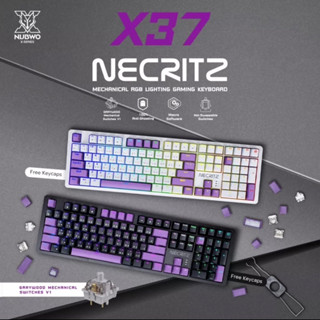 คีย์บอร์ดเกมมิ่ง NUBWO X37 NECRITZ MECHANICAL RGB LIGHTING GAMING KEYBORD เปลี่ยนสวิทซ์ได้ •รับประกัน 2ปี•ส่งฟรี