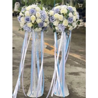 ขาตั้งถ้วยพร้อมดอกไม้จัดให้พร้อมส่ง(ได้1คู่)