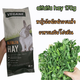 VEGANE alfalfa hay 170g หญ้าอัลฟัลฟ่าอบเเห้ง อาหารเสริมโปรตีน สำหรับกระต่าย ชินชิล่า แกสบี้