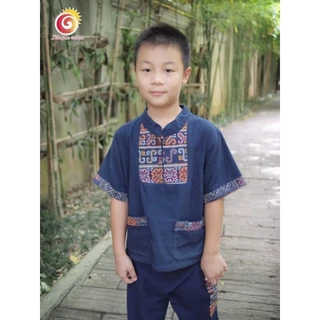 🥰ชุดคอจีนคำแสน เด็กชาย ชุดไทยคู่ ผ้าฝ้ายชินมัยสี ชุดพื้นเมือง ชุดออกงาน ชุดไทยเด็ก ชุดไปวัด ใส่เป็นคู่ สวยงาม ไม่ซ้ำใคร