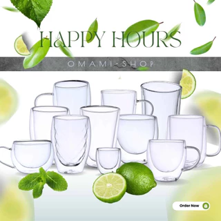 2/19 รวมแก้วน้ำสองชั้น แก้วใส ใส่ได้ทั้งน้ำร้อน/เย็น มีหลากหลายแบบ 80-400ml Double Wall Glass สวยงาม ทนทาน