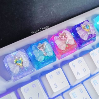 ปุ่มคีย์บอร์ดเรซิ่น Keycap เรซิ่น Ribbon Daimond ใช้กับ Mechanical keyboard