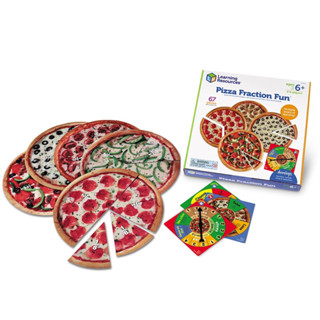 Pizza Fraction Fun Game ชุด เกมเรียนรู้เศษส่วนจากพิซซ่า 4 ถาด Brand🇺🇸💯Learning Resources