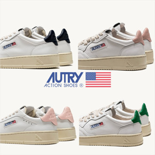 🇰🇷Autry Medalist Low Leather Sneakers White Pink/Green/Silver/Navy  พรีออเดอร์ ☁️ - preorderoppa