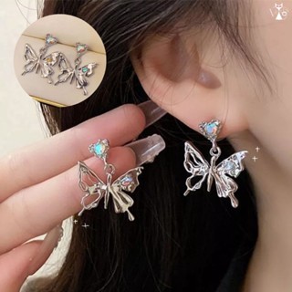 [ พร้อมส่ง ] ต่างหูผีเสื้อ 🦋✨ มีทั้ง เจาะ - หนีบ❗ต่างหูอลัง ต่างหูสไตล์เกาหลี ต่างหูน่ารัก ต่างหูน่ารัก หัวใจ Y2K