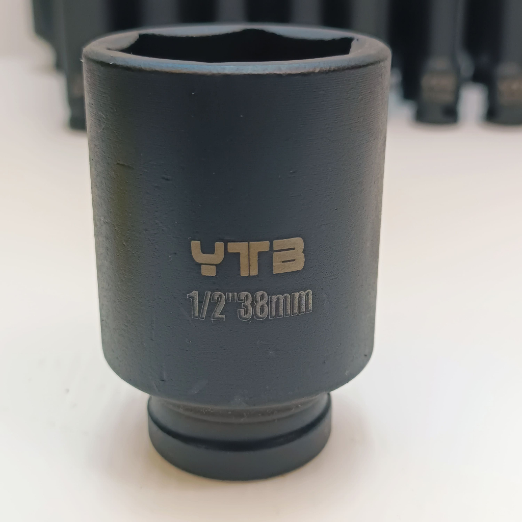ลูกบล็อกยาว บล็อกลม 1/2"(4หุน) เบอร์ 38 มม. สำหรับ บล็อกลม บล็อกแบต บล็อกไฟฟ้า (IMPACT SOCKET)