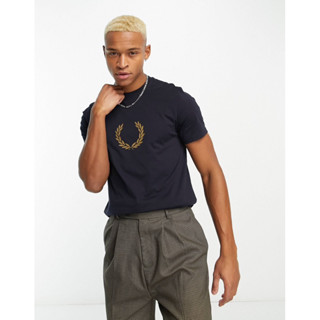 Fred Perry Laurel Wreath Graphic T-Shirt in Navy