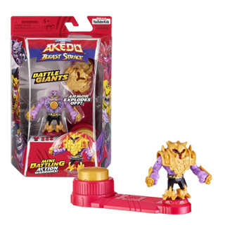 (ของแท้100%) ใหม่ล่าสุด! Akedo Beast Strike Battling Giant Gold Tusk. Mini Battling Warriors