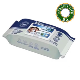 Health Impact ผ้าเปียก,ทิชชู่เปียกขนาดใหญ่พิเศษ  Cleansing Wipes  Size XL  100 แผ่น  (แผ่นใหญ่พิเศษ)