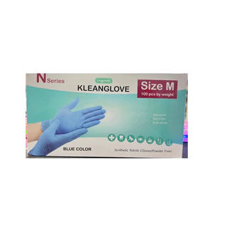 (ราคาพิเศษกล่องบุบ) Longmed KleanGlove Nitrile ถุงมือยางไนไตรสังเคราะห์ ลองเมด สีดำ/สีฟ้า ไม่มีแป้ง กล่อง 100 ชิ้น