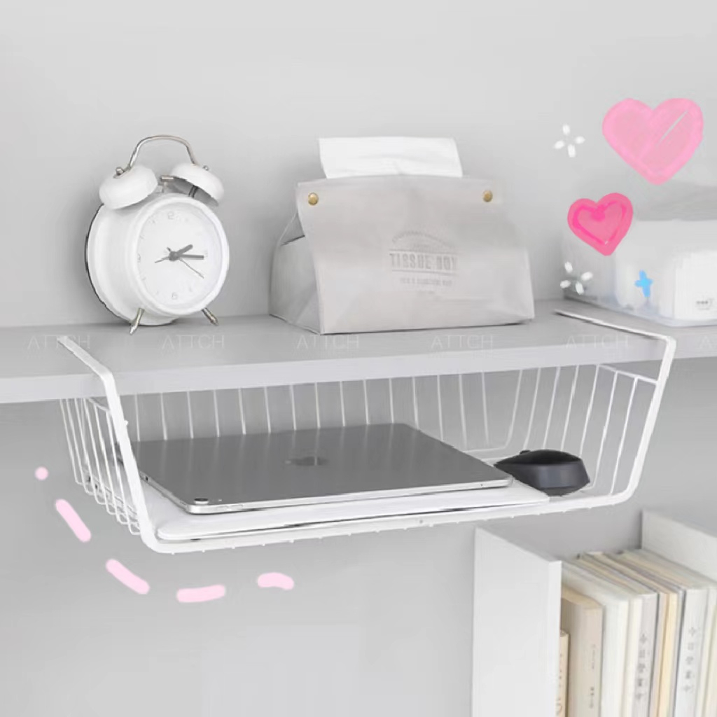 ตะกร้าแขวน ตะกร้าใส่ของ ตะกร้าแขวนเก็บของ กล่องเก็บของ ชั้นเก็บของ ลิ้นชักติดใต้โต๊ะ เพิ่มพื้นที่เก็