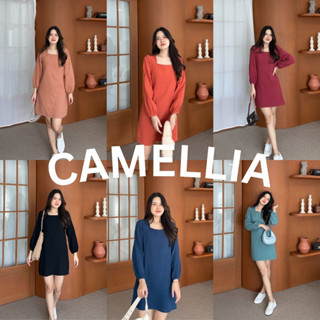 12FEBRUARY | CAMELLIA DRESS เดรสผ้าสาลู 2 ชั้น ซับในอย่างดีทั้งตัว น่ารักมากกก (ฟรีไซส์/พลัสไซส์)