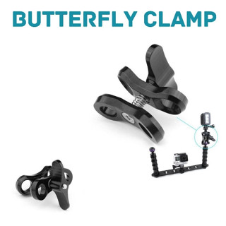 Butterfly Clamp ตัวจับหัว ball สำหรับ ไฟฉาย หรือ กล้อง หรือ อุปกรณ์อื่นๆใต้น้ำ