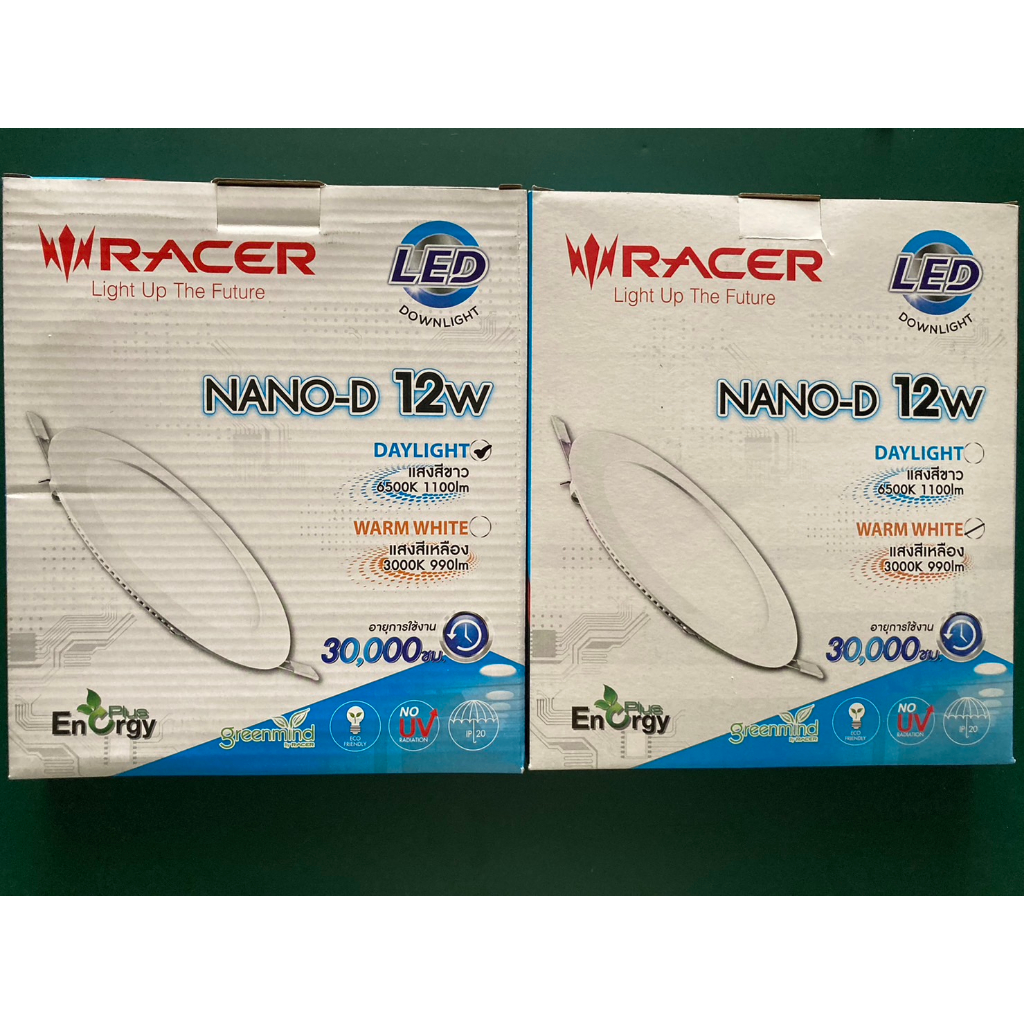 โคมไฟดาวไลท์ RACER ฝังฝ้า รุ่น LED DOWNLIGHT NANO-D 12 วัตต์