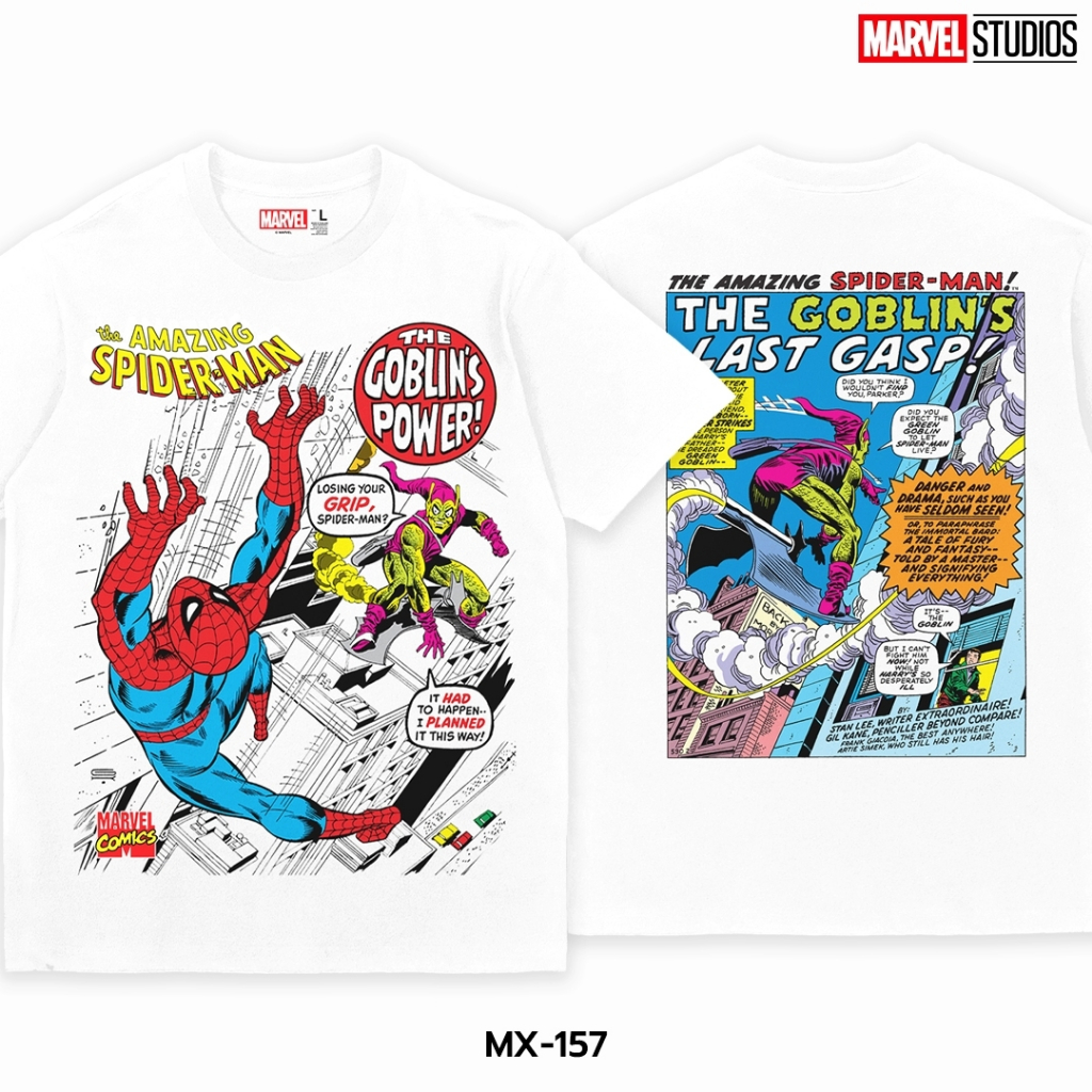 Power7Shop เสื้อยืดการ์ตูน มาร์เวล Spider Man ลิขสิทธ์แท้ MARVEL COMICS T-SHIRTS (MX-157)