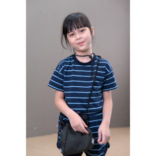 QueenCows Kids ชุดเซ็ตเสื้อแขนสั้น Brett Striped Jersey Set (Navy)