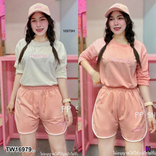 👗Pfashion [ส่งไวมาก🚛] P16979 Set 2 ชิ้น เสื้อแขนยาว + กางเกงขาสั้น ..