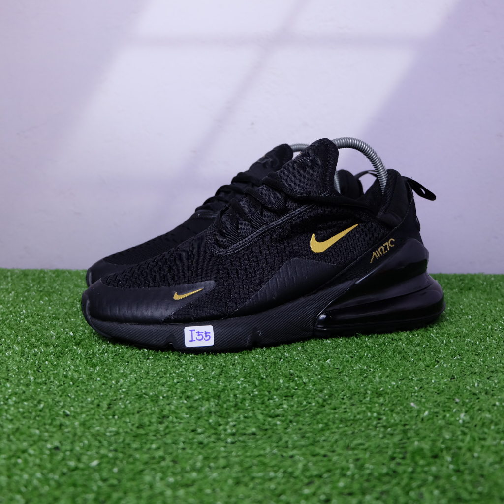 (40.5/25.5 cm) Nike Air Max 270 สีดำทองสวย มือ2ของแท้💯 รองเท้าผ้าใบผู้หญิง