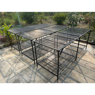 ชั้นวางเชื่อมชิ้นเดียว ขนาด 35*100*110 cm. 2ชั้น ติดตะแกรงเหล็กฉีกพร้อมคานคาดยาว