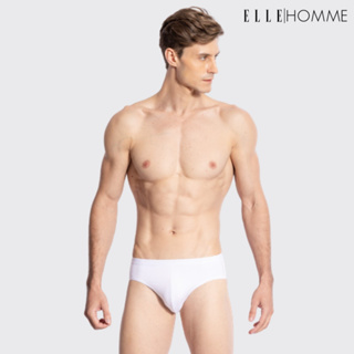 ELLE HOMME | แพ็ค 3 ชิ้น กางเกงในทรง Brief ขอบเล็ก ไม่รัดเอว ทอโลโก้ ELLE ใส่สบาย แห้งเร็ว ไม่อับชื้น | KUB7925