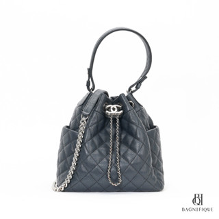 CHANEL DRAWSTRING 8_ BLACK CAVIAR SHW