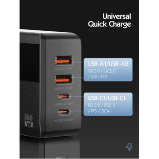หัวชาร์จเร็ว LDNIO รุ่น A4808Q กำลังไฟ 70W/100W PD Type-C+QC3.0 ช่องชาร์จ C2+USB2 ที่ชาร์จเดสก์ท็อปมือถือได้อย่างรวดเร็ว