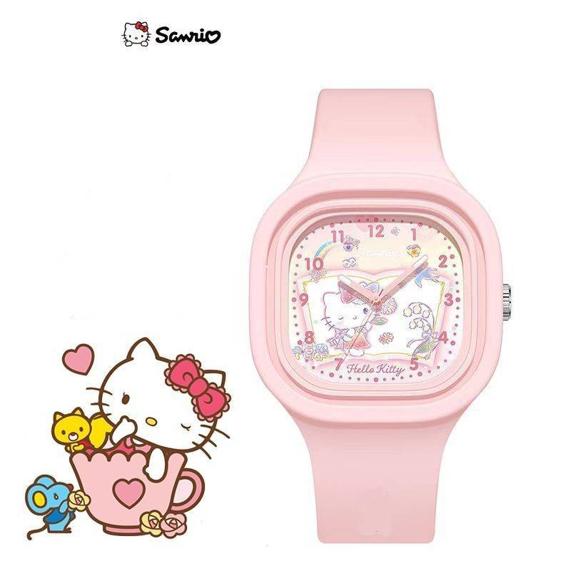 นาฬิกาข้อมือ sanrio ซานริโอ้ สายซิลิโคน ทรงสี่เหลี่ยม น่ารัก สวมได้ทั้งเด็กและผู้ใหญ่