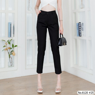 กางเกงขายาว 9ส่วน Miss Daisy 6120 Cropped Pants Fabric : Linen เนื้อผ้าสวยและ ใส่สบายมาก รุ่นนี้ผ้าจะไม่ยืด ใส่เข้าทรง