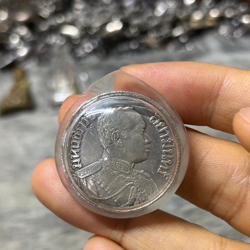 เหรียญ 1 บาท สยามรัฐ ร.6 ช้างสามเศียร ปี 2460 เนื้อเงิน