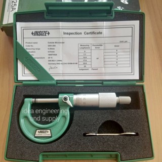 ไมโครมิเตอร์วัดนอก 0-25mm ความละเอียด 0.01mm Outside Micrometer 0-25mmx0.01mm INSIZE 3203-25A อินไซส์