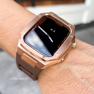 Case Apple Watch Stainless  Rubber Luxury Style Choco color For 44,45MM