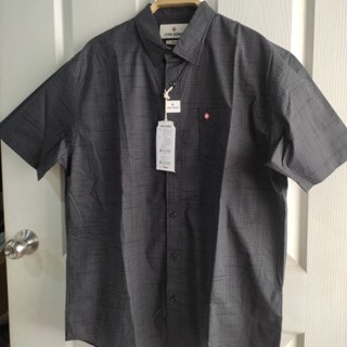 เสื้อเชิ้ตแขนสั้น John Henry สีดำ Size XXL รอบอก 46"