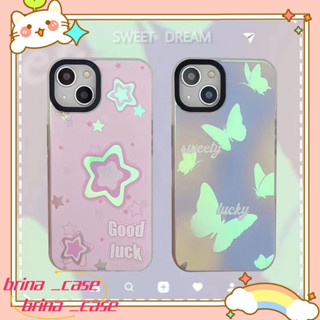 ❤️ส่งของขวัญ❤️ เคสไอโฟน 11 12 13 14 Pro Max ดาว ผีเสื้อ เลเซอร์ สไตล์คู่รัก แฟชั่น สาวน่ารักหัวใจ Case for iPhoneป้องกัน