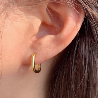 “JADE” 18K gold plated mini hoop earrings