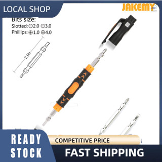 [Ready Stock]JAKEMY 3 in 1 Portable Double-head Bits Screwdriver Pen with Magnetic Two Way Slotted and Phillips Bits Scr