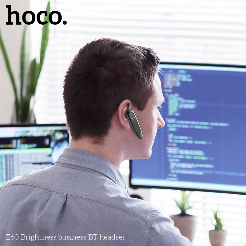 HOCO E60 หูฟังโมโน สมอลทอล์ค BT 5.0 แบตอึด สแตนด์บาย 200 ชม. คุยต่อเนื่อง 10ชม. ใส่สบายเข้ากับใบหู หูฟังบลูทูธ hc3