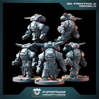 Knight Heavy Strikers Assault Squad - 3d print miniature board game model war game -  Puppetswar Miniatures