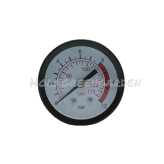 เกจวัดแรงดัน 12bar เกลียวนอก1/4 12.7mm Pressure Gauge เกจลม เกจแรงดันน้ำ พ่นหมอก Meter Gauge ขนาด52*52mm